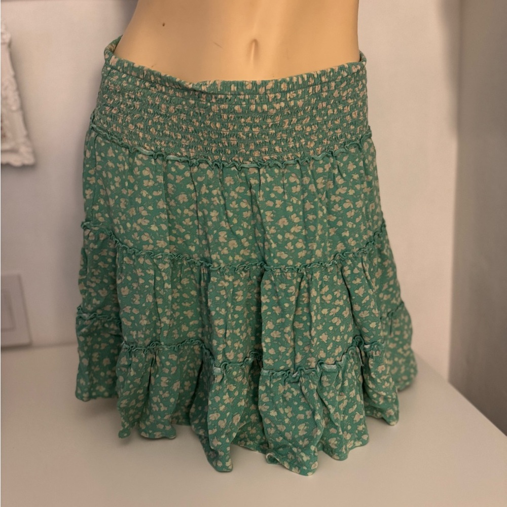 American Eagle Outfitters Green Floral Skirt